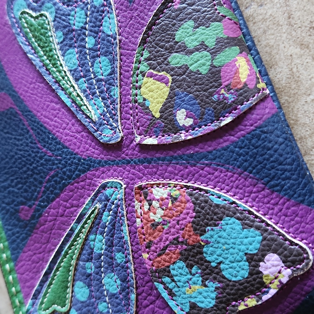 Relic blue and purple butterfly wristlet wallet - Picture 2 of 13